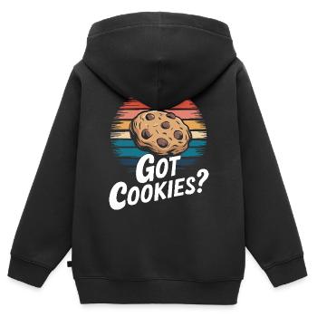 Cookies Cookie Keks Kekse Schokolade - Kinder Premium Organic Zip Hoodie - Schwarz - Hinten - AI Model Kid Male (0cm)