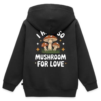 Champignons Champignons Champignon Champignon - Sweat Premium à capuche zippé enfant bio - noir - Dos - AI Model Kid Male (0cm)