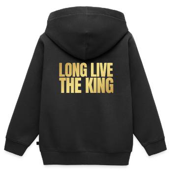 Couronnement du roi britannique Charles Angleterre Drapeau - Sweat Premium à capuche zippé enfant bio - noir - Dos - AI Model Kid Male (0cm)