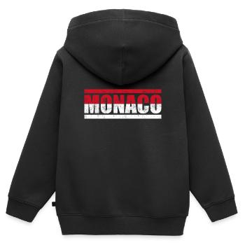 Monaco - Sweat Premium à capuche zippé enfant bio - noir - Dos - AI Model Kid Male (0cm)