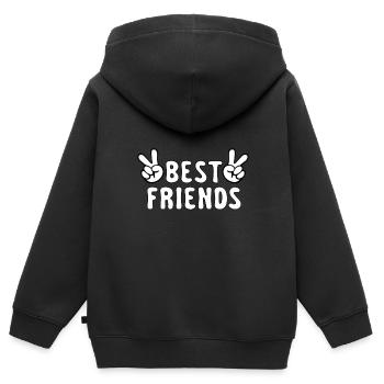 Beste Freunde - Kinder Premium Organic Zip Hoodie - Schwarz - Hinten - AI Model Kid Male (0cm)