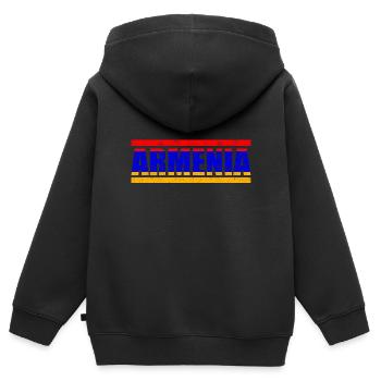 Armenien - Kinder Premium Organic Zip Hoodie - Schwarz - Hinten - AI Model Kid Male (0cm)