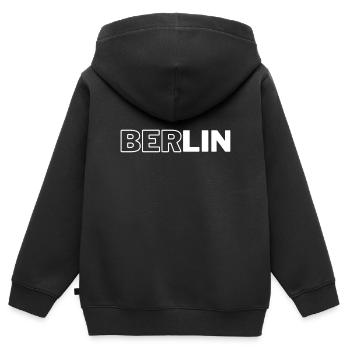Berlin Hauptstadt Meine Stadt Geschenkidee - Kinder Premium Organic Zip Hoodie - Schwarz - Hinten - AI Model Kid Male (0cm)