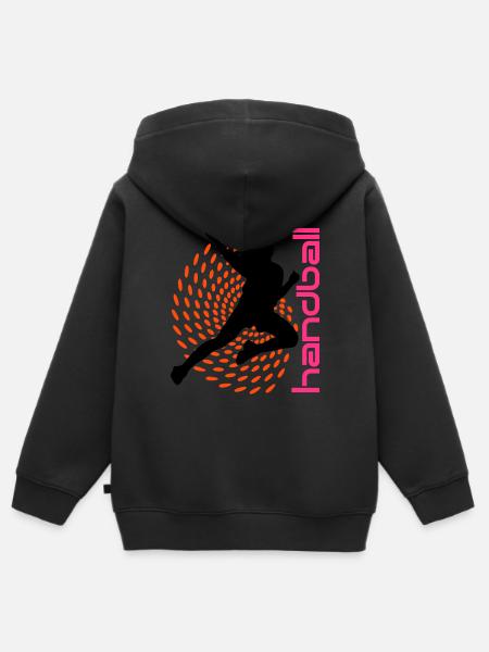 Punktspirale Handballerin - Kinder Premium Organic Zip Hoodie - Schwarz