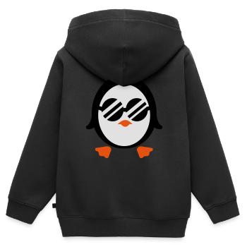 Pingouin frais - Sweat Premium à capuche zippé enfant bio - noir - Dos - AI Model Kid Male (0cm)