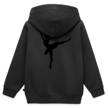 Ballerina - Kinder Premium Organic Zip Hoodie - Schwarz - Hinten - AI Model Kid Male (0cm)