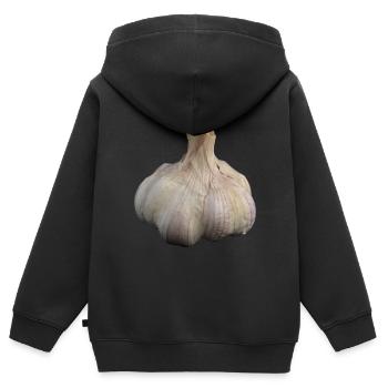 knoblauch garlic veggie gemuese vegetables6 - Kinder Premium Organic Zip Hoodie - Schwarz - Hinten - AI Model Kid Male (0cm)