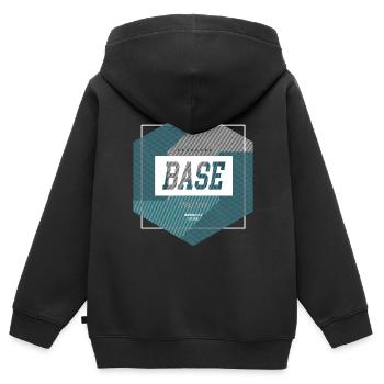 battage Stripe - Sweat Premium à capuche zippé enfant bio - noir - Dos - AI Model Kid Male (0cm)