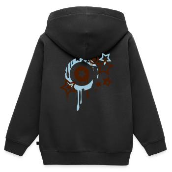 Faire fondre les étoiles et les cercles - Sweat Premium à capuche zippé enfant bio - noir - Dos - AI Model Kid Male (0cm)