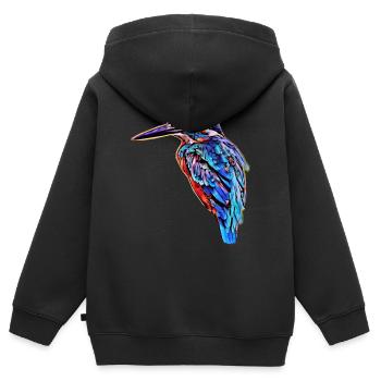 Kingfisher - Sweat Premium à capuche zippé enfant bio - noir - Dos - AI Model Kid Male (0cm)
