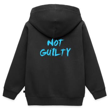 NON COUPABLE LUMIÈRE BLEU COOL - Sweat Premium à capuche zippé enfant bio - noir - Dos - AI Model Kid Male (0cm)