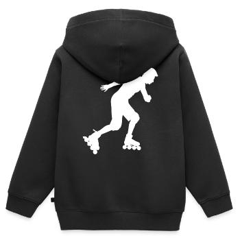 Patins rollers rollers patins - Sweat Premium à capuche zippé enfant bio - noir - Dos - AI Model Kid Male (0cm)