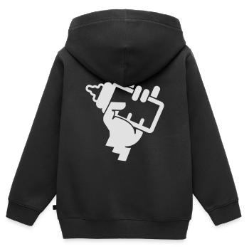 Hard Rock Baby - Sweat Premium à capuche zippé enfant bio - noir - Dos - AI Model Kid Male (0cm)