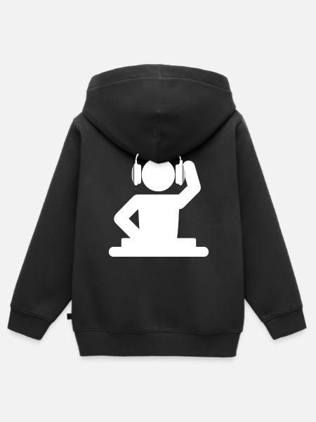 DJ - Kinder Premium Organic Zip Hoodie - Schwarz