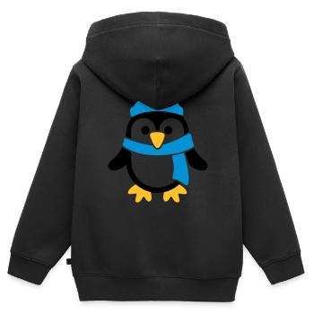 Manchot - Sweat Premium à capuche zippé enfant bio - noir - Dos - AI Model Kid Male (0cm)