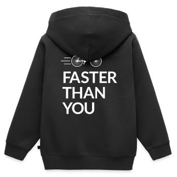 Faster than you - Sweat Premium à capuche zippé enfant bio - noir - Dos - AI Model Kid Male (0cm)