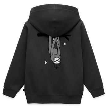 Entspanntes Faultier - Kinder Premium Organic Zip Hoodie - Schwarz - Hinten - AI Model Kid Male (0cm)