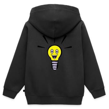 lustige Glühbirne - Idee - Kinder Premium Organic Zip Hoodie - Schwarz - Hinten - AI Model Kid Male (0cm)