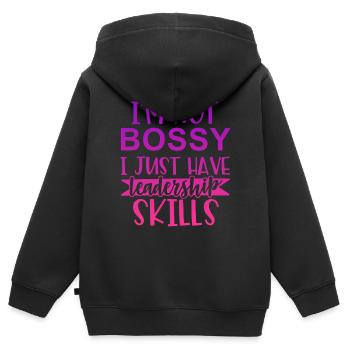 I'm not bossy I just have leadership skills - Sweat Premium à capuche zippé enfant bio - noir - Dos - AI Model Kid Male (0cm)
