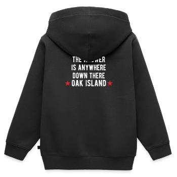 OAK ISLAND : the answer - Kinder Premium Organic Zip Hoodie - Schwarz - Hinten - AI Model Kid Male (0cm)
