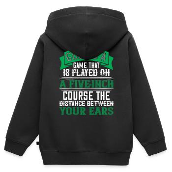 Golfeur golf golf club putter handicap cadeau - Sweat Premium à capuche zippé enfant bio - noir - Dos - AI Model Kid Male (0cm)
