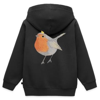 Princesse Robin - Sweat Premium à capuche zippé enfant bio - noir - Dos - AI Model Kid Male (0cm)