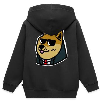 Business-Doge - Kinder Premium Organic Zip Hoodie - Schwarz - Hinten - AI Model Kid Male (0cm)