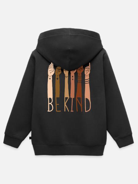 Child Anti-Racism - Kids Premium Organic Zip-up Hoodie - black
