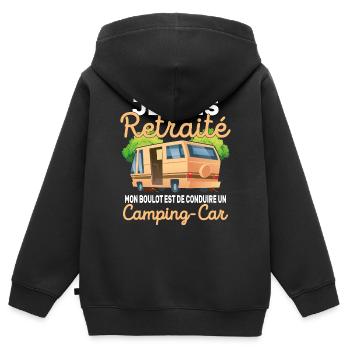 Camping-Geschenk für einen Rentner - Kinder Premium Organic Zip Hoodie - Schwarz - Hinten - AI Model Kid Male (0cm)