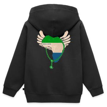 Sierra Leone - Kinder Premium Organic Zip Hoodie - Schwarz - Hinten - AI Model Kid Male (0cm)