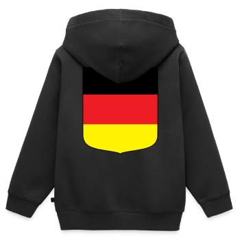 Allemagne (frontière noire) - Sweat Premium à capuche zippé enfant bio - noir - Dos - AI Model Kid Male (0cm)