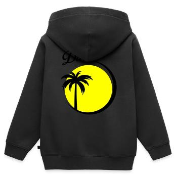 dubaï - Sweat Premium à capuche zippé enfant bio - noir - Dos - AI Model Kid Male (0cm)