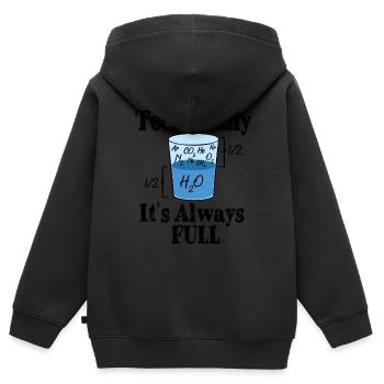 Technisch ist es immer voll - Funny Science - Kinder Premium Organic Zip Hoodie - Schwarz - Hinten - AI Model Kid Male (0cm)