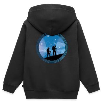 Wandern Die Milchstraße Raumfahrt - Kinder Premium Organic Zip Hoodie - Schwarz - Hinten - AI Model Kid Male (0cm)