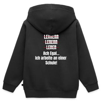 Deutschlehrer Lehrer Lehrerin Geschenkidee Deutsch - Kinder Premium Organic Zip Hoodie - Schwarz - Hinten - AI Model Kid Male (0cm)
