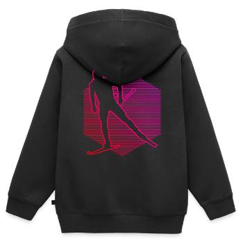 Langlauf Langlauf Klassisch Damen Langlauf Skating - Kinder Premium Organic Zip Hoodie - Schwarz - Hinten - AI Model Kid Male (0cm)
