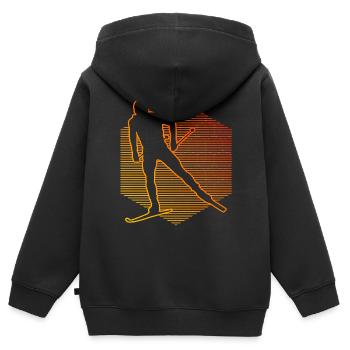 Ski de fond Classique Ski de fond Ski de fond Patinage - Sweat Premium à capuche zippé enfant bio - noir - Dos - AI Model Kid Male (0cm)