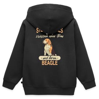 Beagle Hund Hundehalter - Kinder Premium Organic Zip Hoodie - Schwarz - Hinten - AI Model Kid Male (0cm)