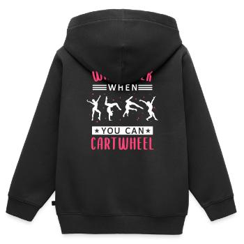 Turnen Turner - Kinder Premium Organic Zip Hoodie - Schwarz - Hinten - AI Model Kid Male (0cm)