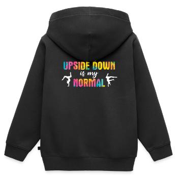 Turnen Turner - Kinder Premium Organic Zip Hoodie - Schwarz - Hinten - AI Model Kid Male (0cm)