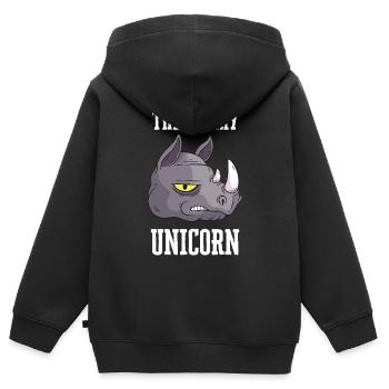 Nashorn - Kinder Premium Organic Zip Hoodie - Schwarz - Hinten - AI Model Kid Male (0cm)