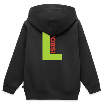 Lisbon, Portugal, Lisbon, Portugal - Kids Premium Organic Zip-up Hoodie - black - Back - AI Model Kid Male (0cm)