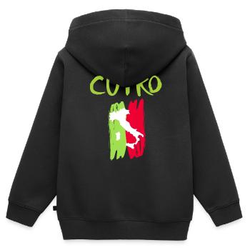 Cutro Italien Souvenir Cutro - Kinder Premium Organic Zip Hoodie - Schwarz - Hinten - AI Model Kid Male (0cm)