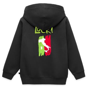 Locri Souvenir Kalabrien - Kinder Premium Organic Zip Hoodie - Schwarz - Hinten - AI Model Kid Male (0cm)