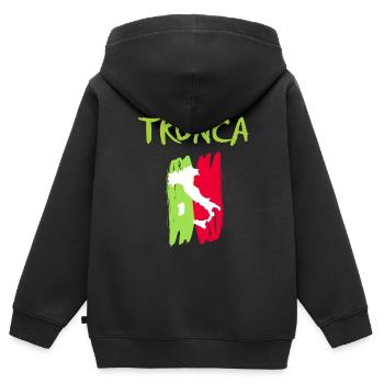 Tronca Italia Souvenir Tronca - Kinder Premium Organic Zip Hoodie - Schwarz - Hinten - AI Model Kid Male (0cm)