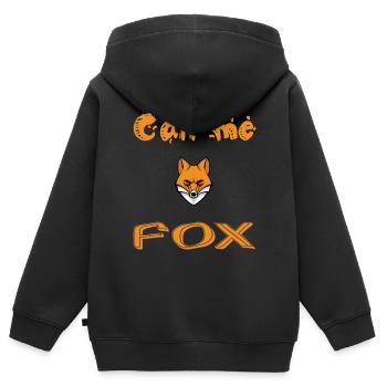 Call me fox - Sweat Premium à capuche zippé enfant bio - noir - Dos - AI Model Kid Male (0cm)