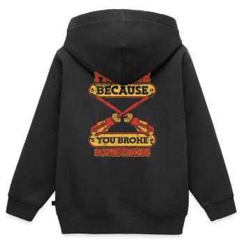 Electrician Electronics Technician Craftsman Profession Saying - Kids Premium Organic Zip-up Hoodie - black - Back - AI Model Kid Male (0cm)