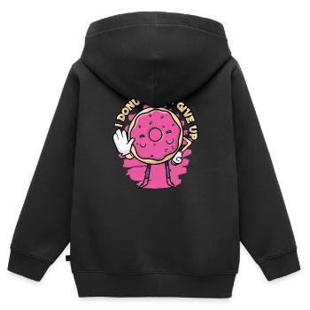 Donut Donuts Candy Bagel - Sweat Premium à capuche zippé enfant bio - noir - Dos - AI Model Kid Male (0cm)