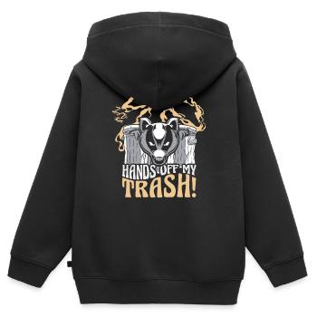 Blaireau Animal - Sweat Premium à capuche zippé enfant bio - noir - Dos - AI Model Kid Male (0cm)