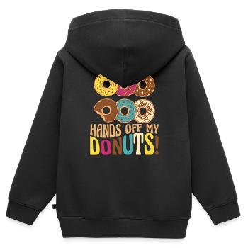 Donut Donuts Candy Bagel - Sweat Premium à capuche zippé enfant bio - noir - Dos - AI Model Kid Male (0cm)